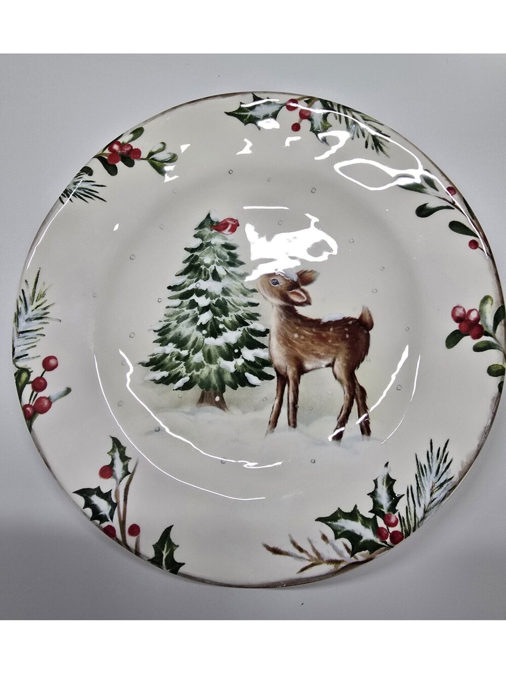 Pier 1 Winter Wonders Young Deer near a Evergreen Tree 8.75"
